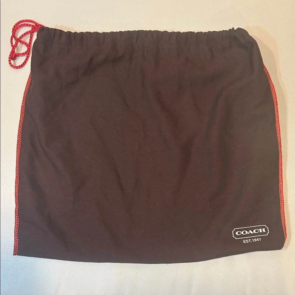 Coach Vintage Brown Dust Bag with Red Trim